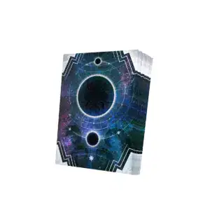 Sternenkarte mit Weltraum-Motiv, Spielkarten-Design, kosmisches Muster, Fantasy-Elemente, Spielzubeh.