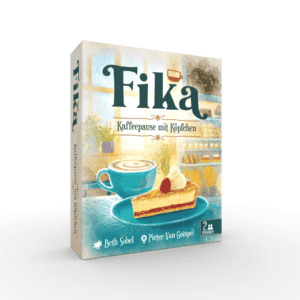 Fika Spielbox mit Kaffee und Kuchen auf dem Cover.