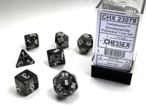 Schwarze und weiße Polyedrische Würfel für Spiele.