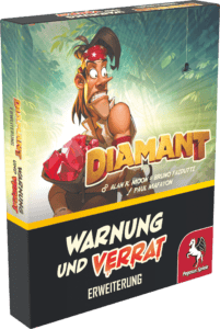 Spielbox mit Pirat und Diamanten, Warnung und Verrat Erweiterung.
