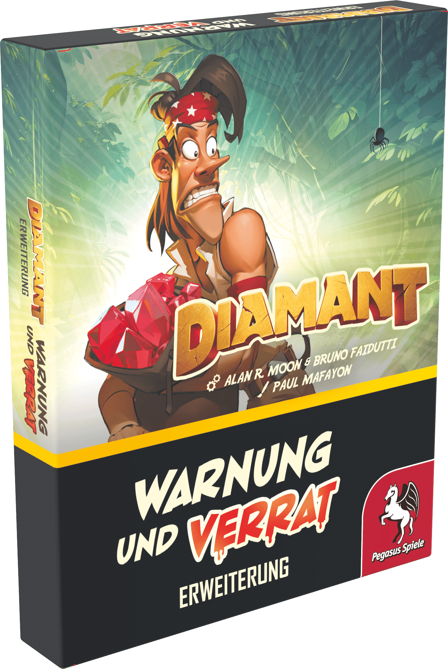 Spielbox mit Pirat und Diamanten, Warnung und Verrat Erweiterung.