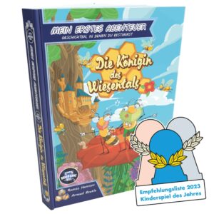 Kinderbuch mit Bienen, Ameisen und Baum im Wald.