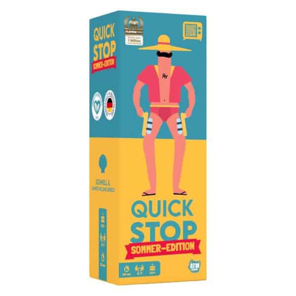 Spielbox für Quick Stop Sommer-Edition mit Strandfigur.