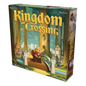 Brettspiel Kingdom Crossing mit Wald- und Tiermotiven.